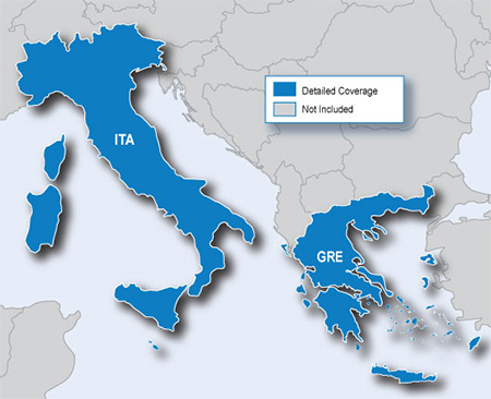 Carte SD/Micro SD pré-chargée - Italie / Grèce