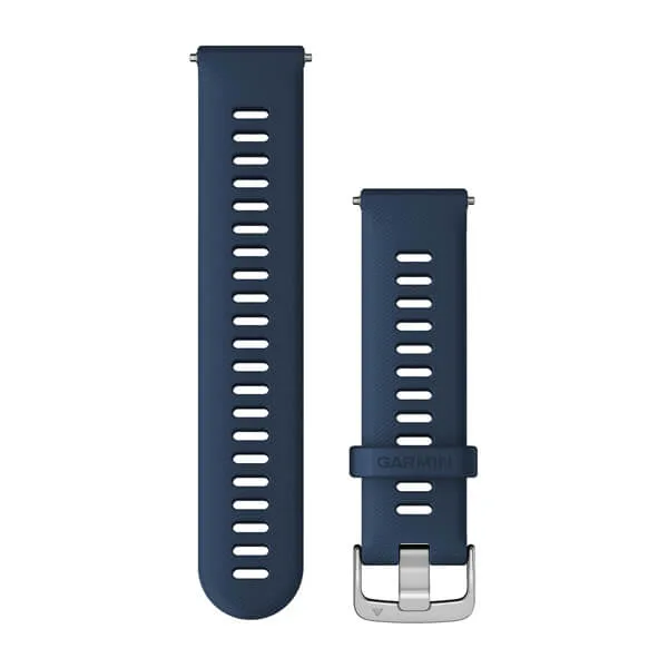 Bracelets Quick Release (22 mm) Bleu avec fermoir argent pour  Garmin Forerunner 265 / 265S 