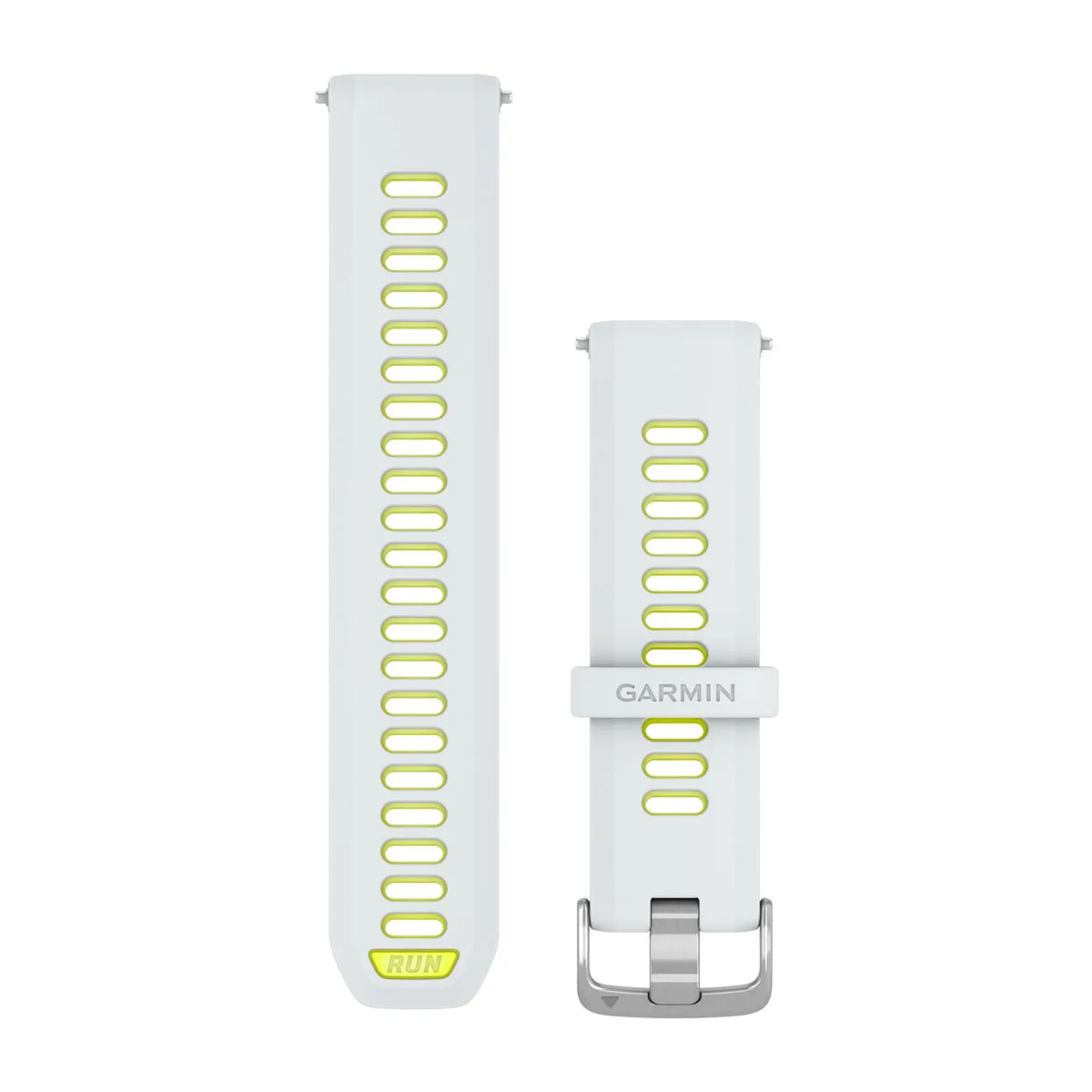 Bracelets de montre 22 mm - Blanc/Jaune vif translucide avec Boucle argent pour  Garmin Forerunner 970 
