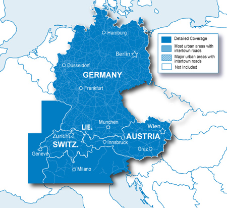 Carte SD/Micro SD pré-chargée - Allemagne/Suisse/Autriche/Liechtenstein/Alpes(FR et I)