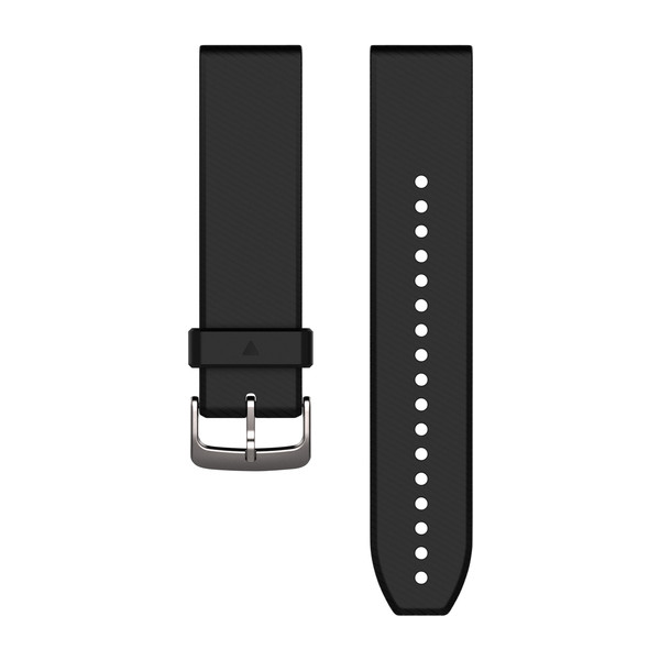 Bracelet QuickFit - 22mm - Bracelet Silicone noir, boucle silver  pour  Garmin fenix 6 