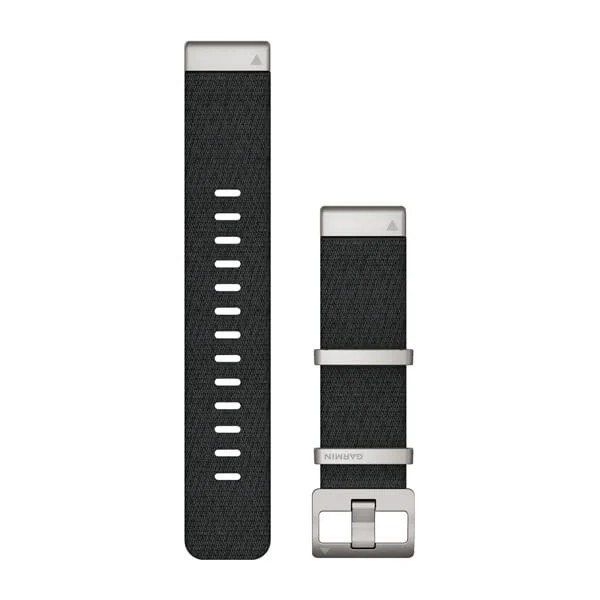 Bracelet de montre QuickFit 22 Bracelet en nylon tissé Noir pour  Garmin Forerunner 965 