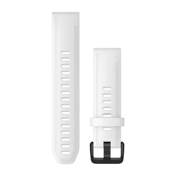 Bracelets QuickFit - 20mm Silicone blanc avec boucle noire pour  Garmin fenix 6s 