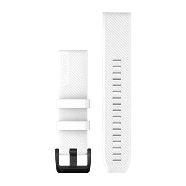 Bracelet QuickFit - 22mm Blanc avec fermoir en acier inoxydable noir pour  Garmin Forerunner 965 