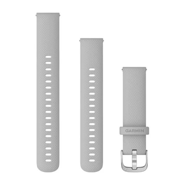 Bracelet Quick Release (18 mm) silicone gris clair avec boucle silver pour  Garmin Venu 2 