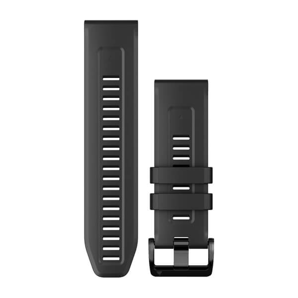 Bracelet de montre QuickFit 26 Black Silicone pour  Montre Garmin Enduro 