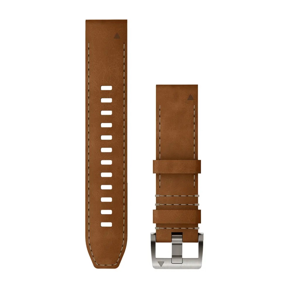 Bracelets de montre QuickFit 22 - Bracelet hybride en cuir/caoutchouc FKM, Marron/Noir