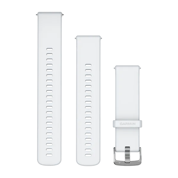 Bracelets à dégagement rapide (22 mm), Blanc avec boucle Silver pour  Garmin Venu 2 
