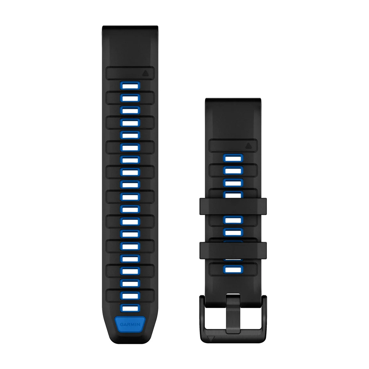Bracelets de montre QuickFit 22 - Black/Pilot Blue Silicone pour  Garmin Instinct E 45mm 