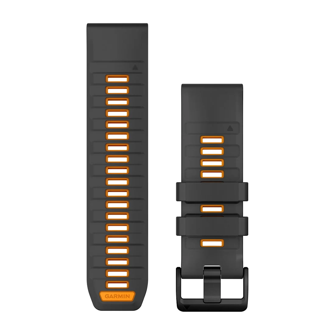 Bracelet Garmin QuickFit pour  Fenix 9 - 51mm , 26mm, Silicone graphite/orange étincelle