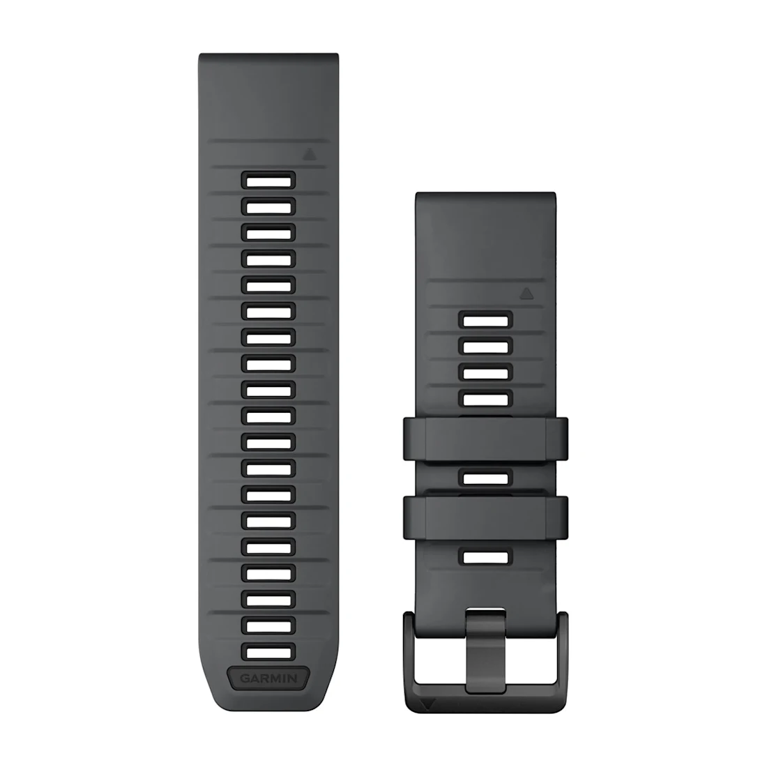 Bracelets de montre QuickFit 26 Gris/Silicone noir pour  Garmin tactix 8 51mm AMOLED Cerakote 