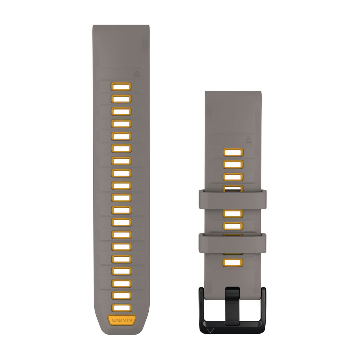Bracelets de montre QuickFit 22, Silicone gris argenté/jaune vif pour  Fenix 9 - 47mm 