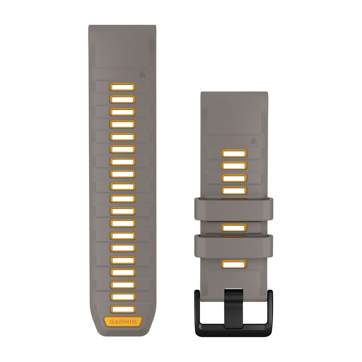 Bracelets de montre QuickFit 26, Silicone gris argenté/jaune vif pour  Fenix 9 - 51mm 