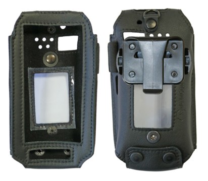 Sacoche en cuir noire pour  SmartPhone IS530.M1 (Mines) 