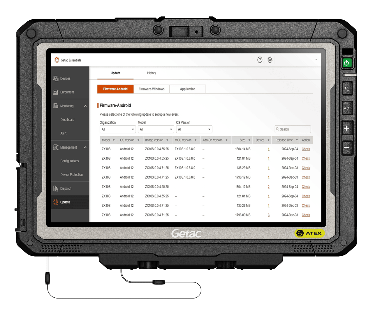 Tablette durcie Getac ZX10-EX Tablette durcie Getac ZX10-EX