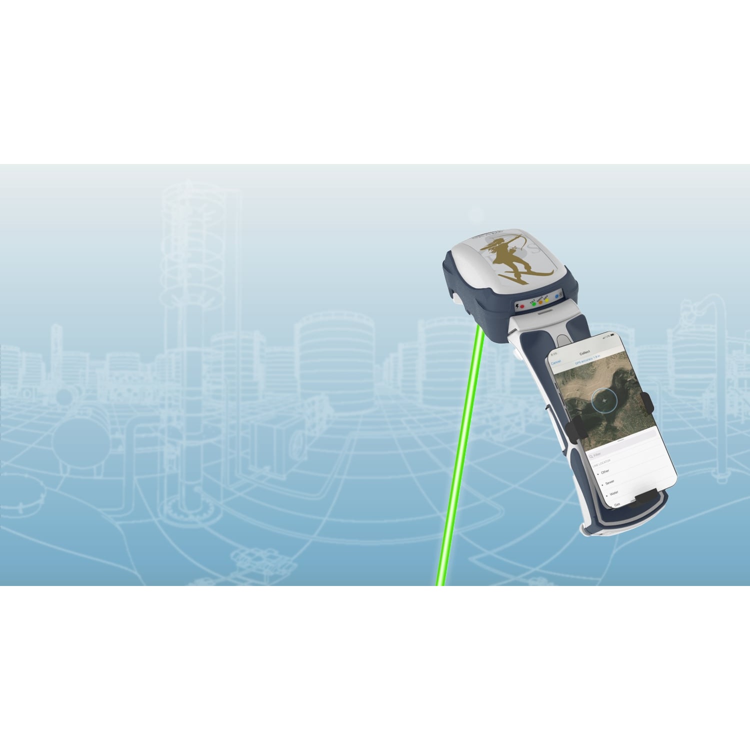 EOS Skadi 200 - Skadi Smart Handle avec laser vert et smartphone en collecte de données