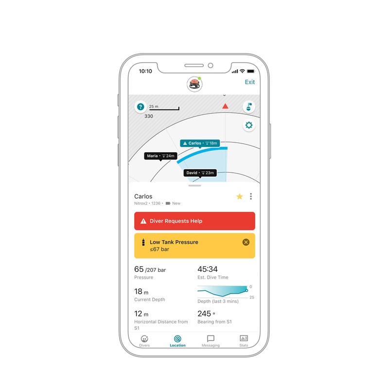 Application Garmin Dive : surveillance de la pression des bouteilles et de la profondeur des plongeurs