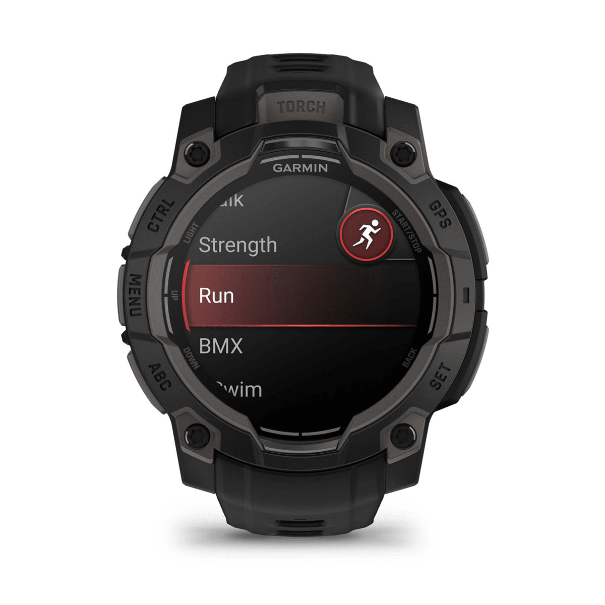 Montre Garmin Instinct 3 – 45 mm, AMOLED Noire - profil droit