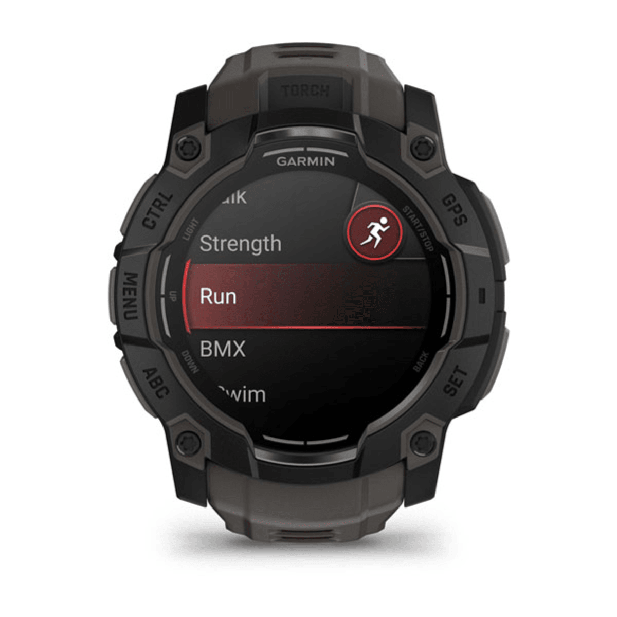 Montre Garmin Instinct 3 – 50 mm, AMOLED Gris charbon - profil droit