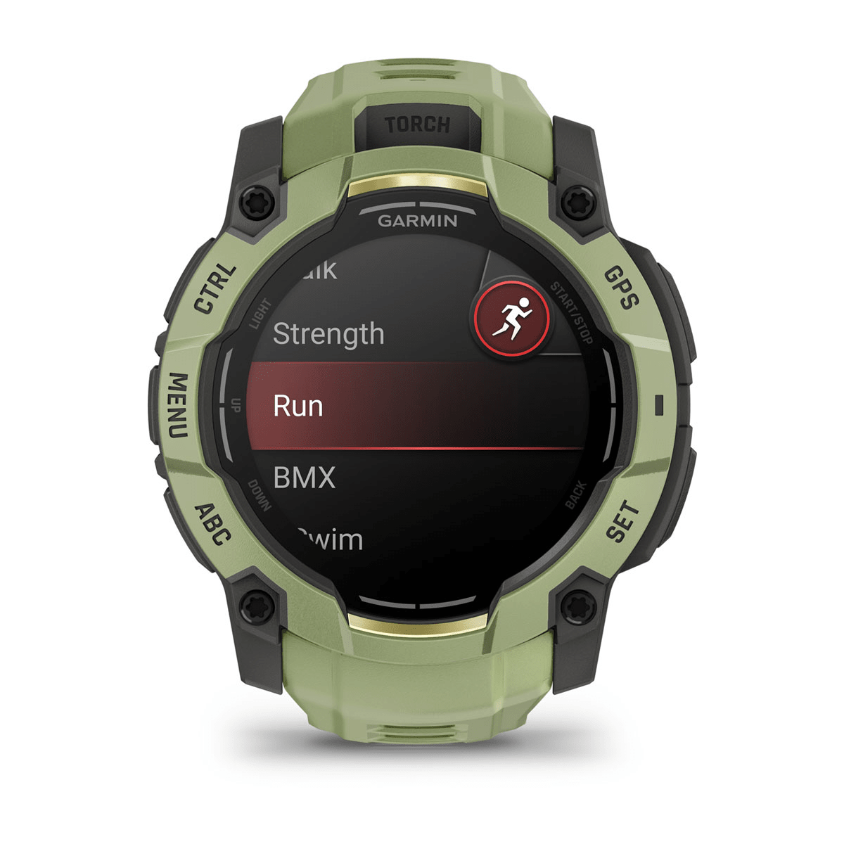 Montre Garmin Instinct 3 – 50 mm, AMOLED Vert sauge - profil droit