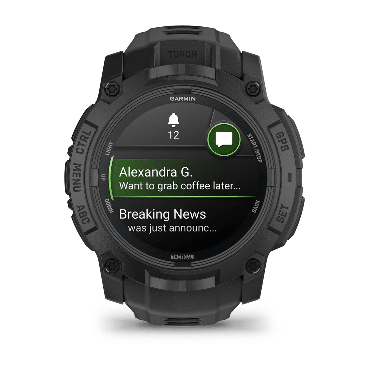 Montre Garmin Instinct 3 AMOLED 50mm Tactical Edition - profil droit