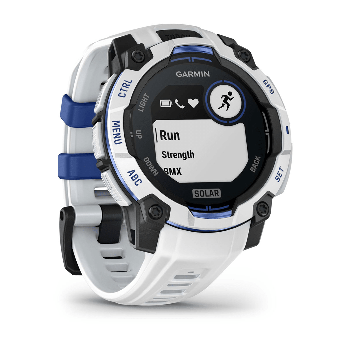 Montre Garmin Instinct 3 Solar 45mm Blanche - profil