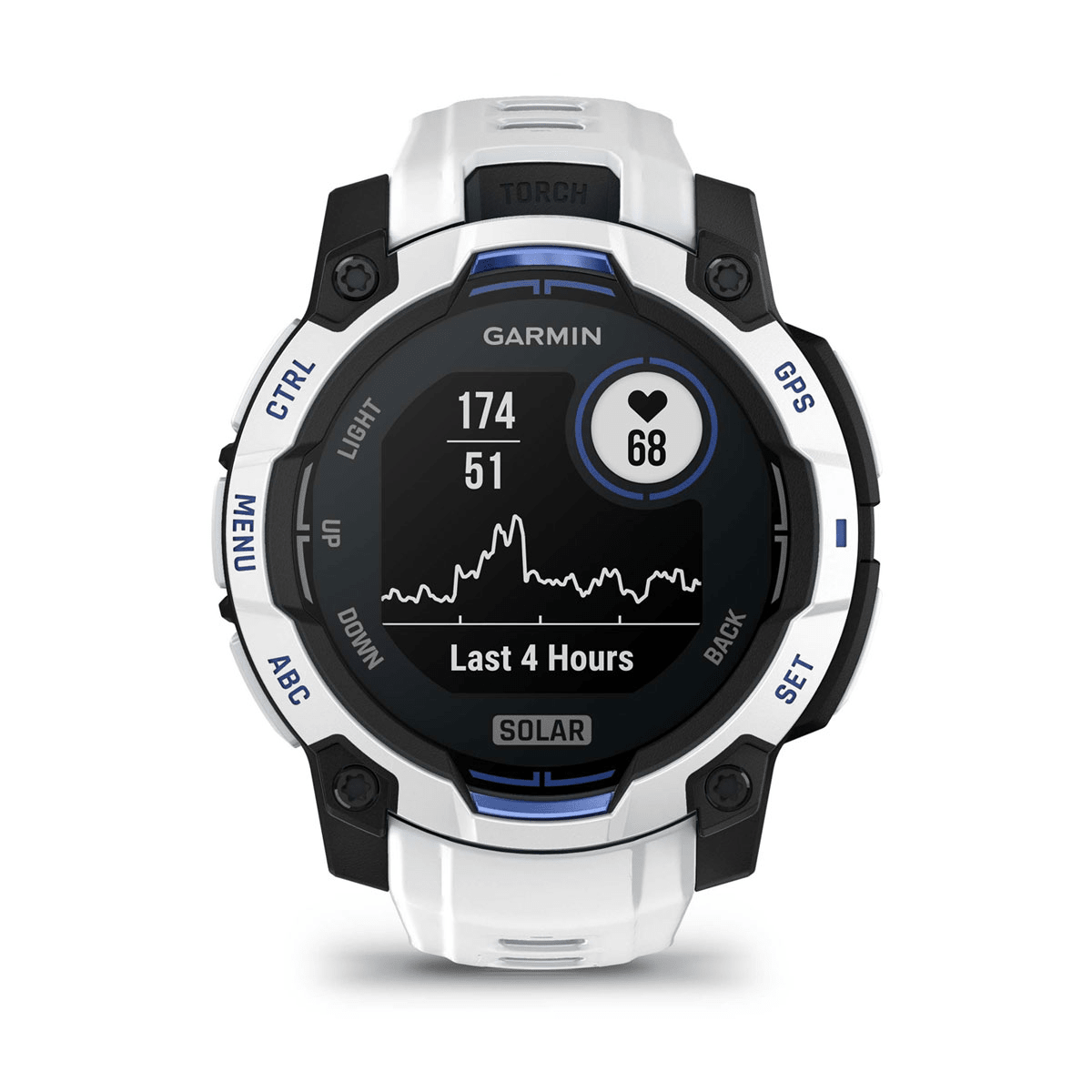 Montre Garmin Instinct 3 Solar 45mm Blanche - profil droit