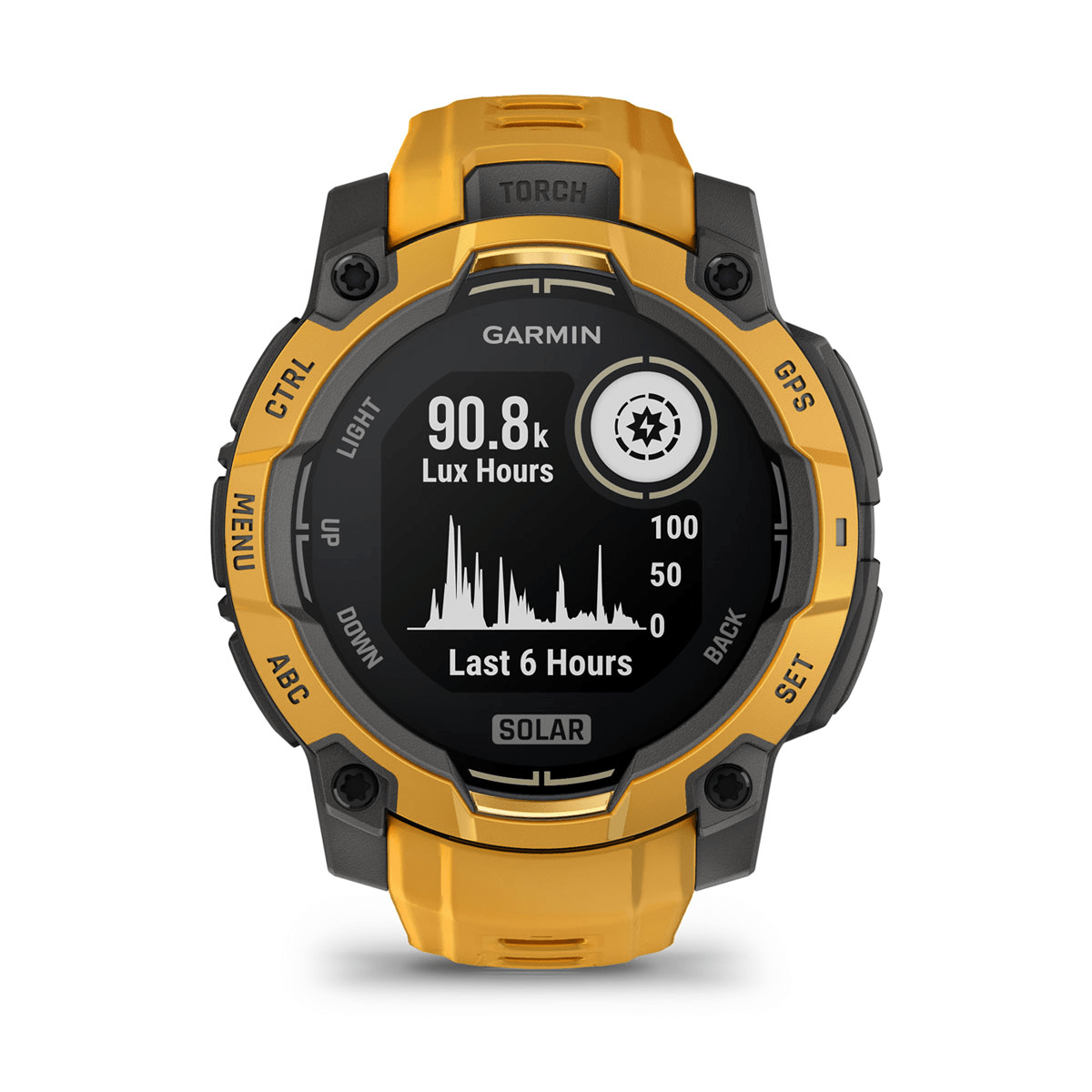 Montre Garmin Instinct 3 Solar 45mm Jaune or - profil droit
