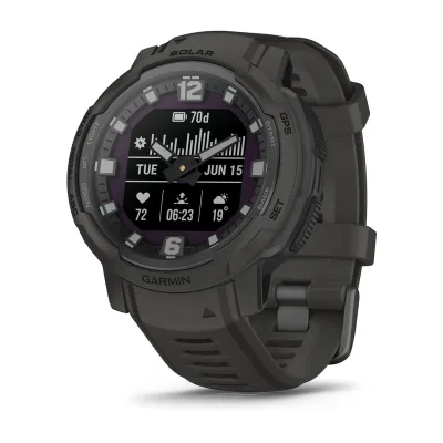 Garmin Instinct Crossover Solar montre hybride analogique digitale vue de face